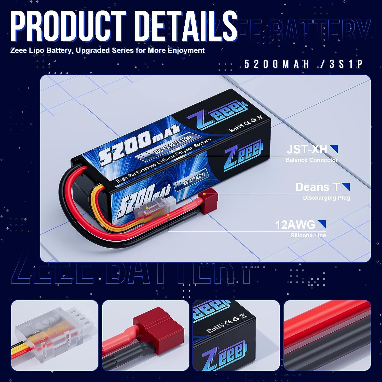 1/2pcs Zeee 3S 5200mAh Lipo Ba - Drone Battery 3S incelemesi ve fiyatı