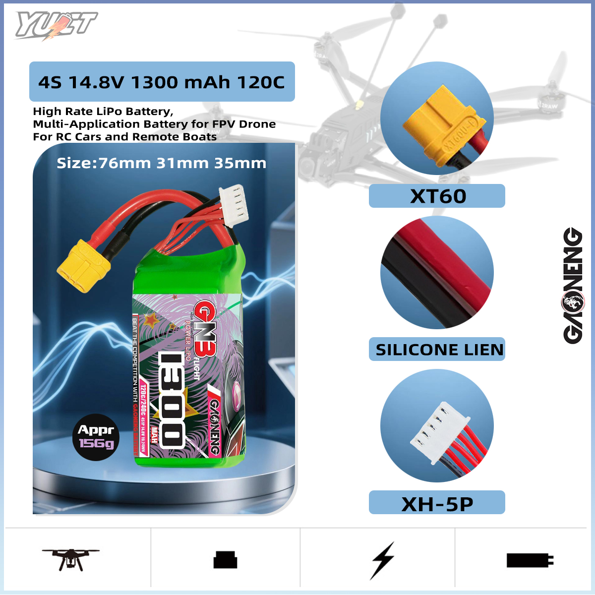 YUCT GNB 6S LiPo Battery 22.2V - Drone Battery 6S incelemesi ve fiyatı