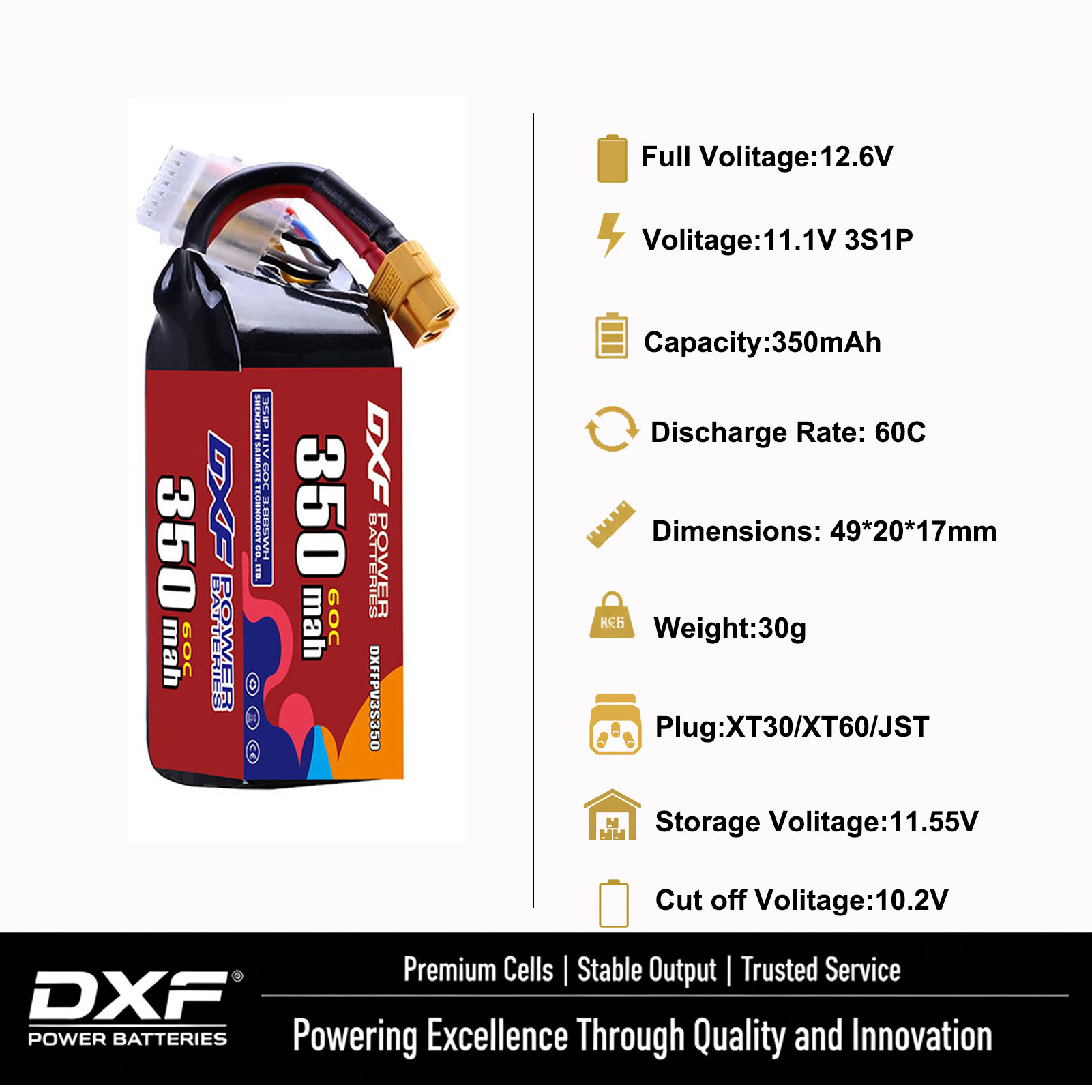 DXF Lipo 3S Battery 11.4V 1700 - Drone Battery 4S incelemesi ve fiyatı