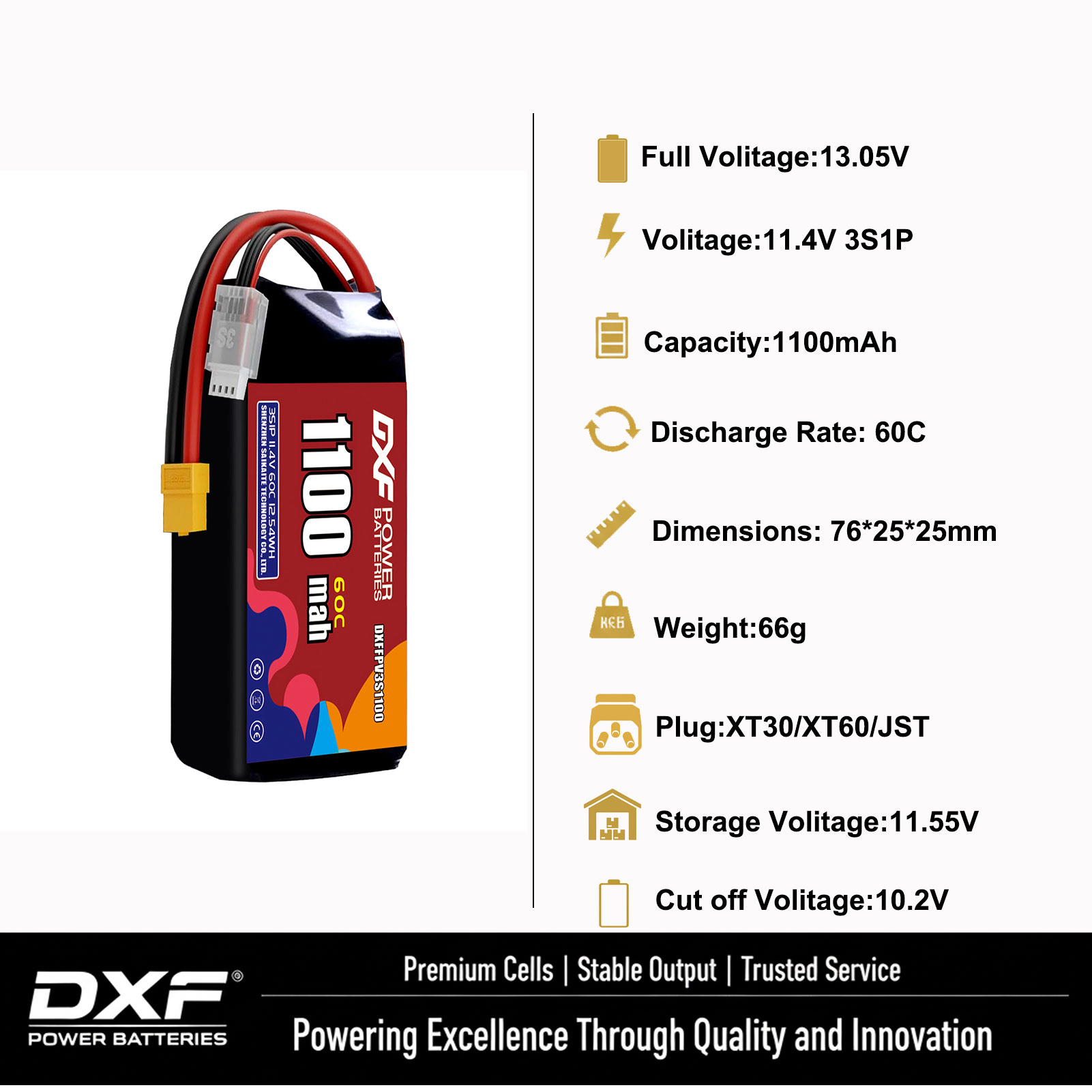 DXF Lipo 3S Battery 11.4V 1700 - Drone Battery 4S incelemesi ve fiyatı