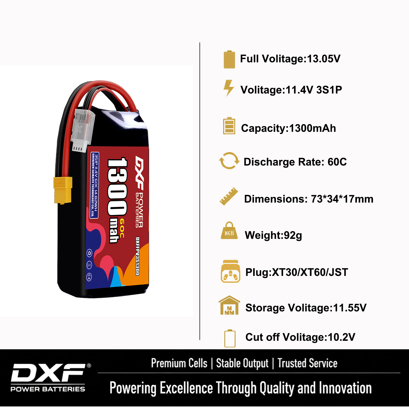 DXF Lipo 3S Battery 11.4V 1700 - Drone Battery 4S incelemesi ve fiyatı