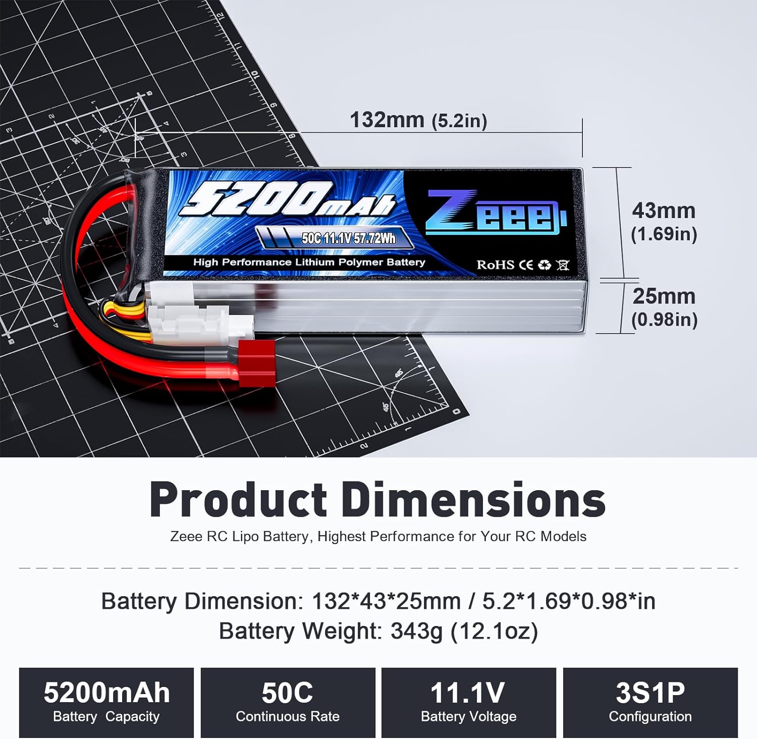 1/2units Zeee 11.1V 50C 5200mA - Drone Battery 3S incelemesi ve fiyatı